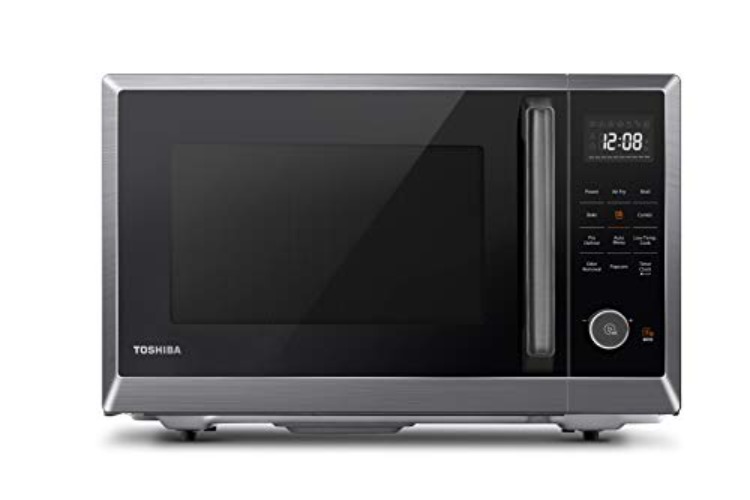 TOSHIBA Air Fryer Combo 8-in-1 Countertop Microwave Oven, Convection, Broil, Odor removal, Mute Function, 12.4" Position Memory Turntable with 1.0 Cu.ft, Black stainless steel, ML2-EC10SA(BS) - Air Fry-1.0 Cu.Ft. - Microwave Oven