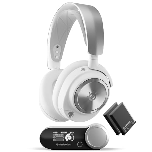 SteelSeries Arctis Nova Pro Wireless Multi-System Gaming Headset - Neodymium Magnetic Drivers - Active Noise Cancellation - Infinity Power System - Gen 2 Mic - PC, PS5, PS4, Switch, Mobile - White - PC - White