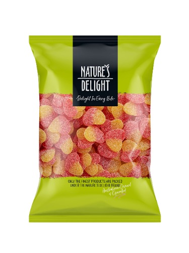 Natures Delight Sour Peach Hearts 300 g