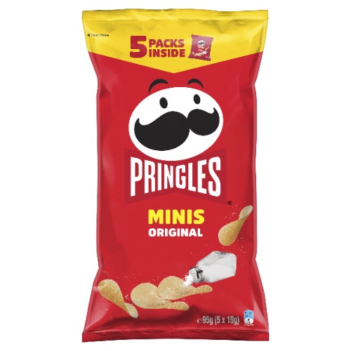 Pringles Minis Original Potato Chips Multipack, 5 Pack (5 x 19g)