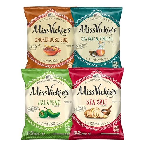 Miss Vickie's Kettle Cooked Potato Chips, Variety Pack, 1.375 Ounce (Pack of 28) - 28ct Variety Pack