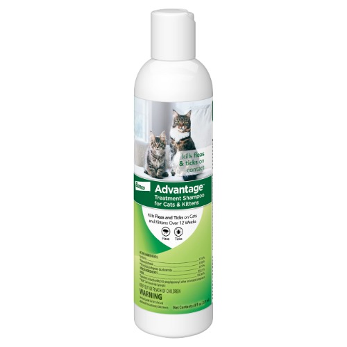 Advantage Flea and Tick Treatment Shampoo for Cats and Kittens, 8 oz