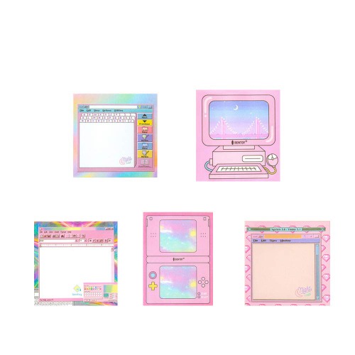 KOOBOOK 5Pcs Creative Computer Game Shape Memo Pad Planner Diary Notebook DIY School Office Supplies 5 Styles