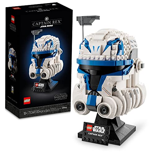 LEGO Star Wars Captain Rex Helmet Set 75349, The Clone Wars Collectible for Adults, 2023 Series Model Collection, Memorabilia Gift Idea