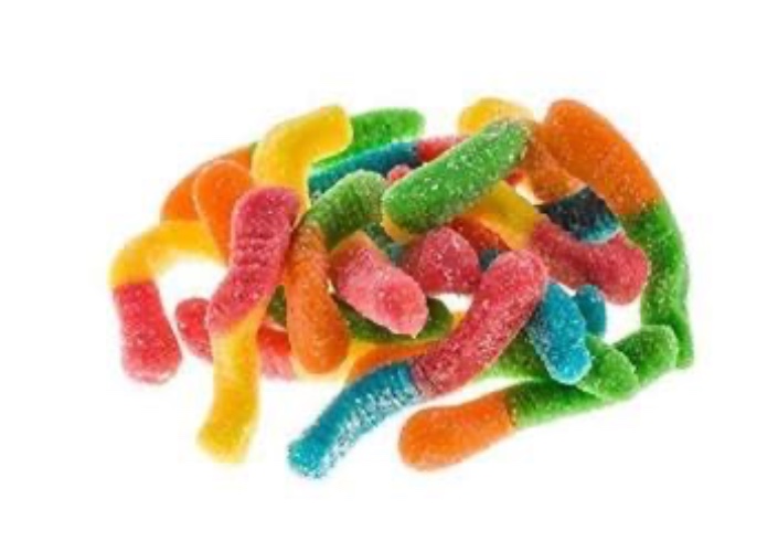 Kervan Gummy Candy, Sour Neon Worms, 5 Pound