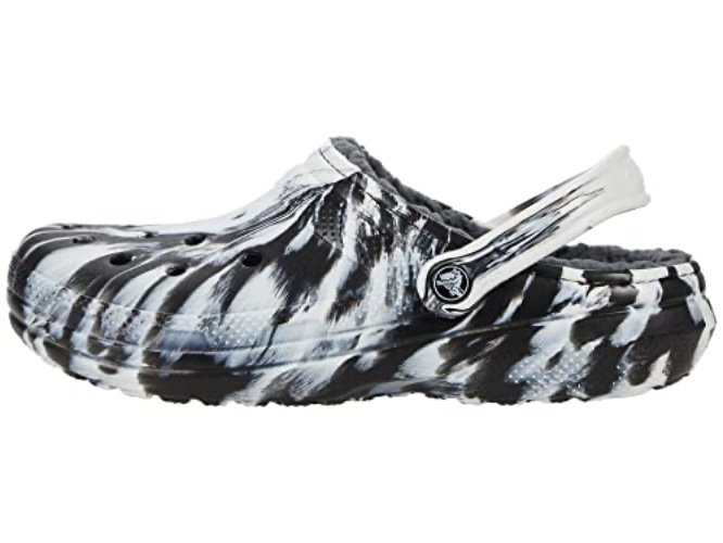 Crocs Unisex-Adult Classic Lined Tie-Dye Clog - 8 Women/6 Men - White/Black