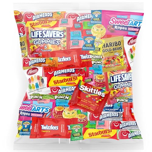 Bulk Assorted Fruit Candy - Starburst, Skittles, Gummy Life Savers, Air Heads, Jolly Rancher, Sour Punch, Haribo Gold-Bears, Gummy Bears & Twizzlers (32 Oz Variety Pack) - 2 Pound (Pack of 1)