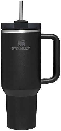 Stanley Quencher H2.0 FlowState Stainless Steel Vacuum Insulated Tumbler with Lid and Straw for Water, Iced Tea or Coffee, Smoothie and More, Black , 40 oz - 40 oz - Black