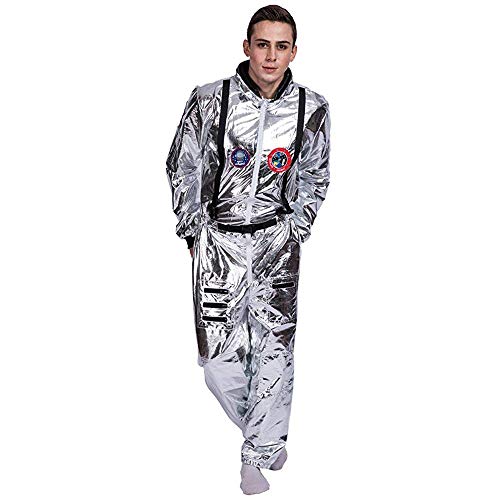 EraSpooky Men's Astronaut Spaceman Costume - Silver - Medium