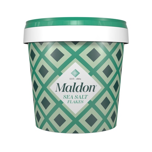 Maldon Salt, Sea Salt Flakes, 20 oz (570 g), Resealable Tub, Kosher, Natural, Handcrafted, Gourmet, Pyramid Crystals - 