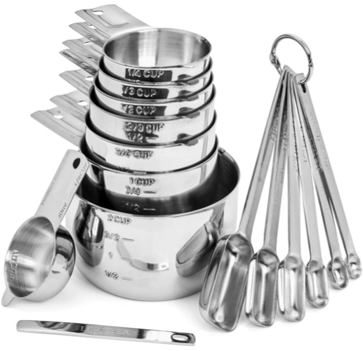 Hudson Essentials Stainless Steel Measuring Cups and Spoons Set (15 Piece Set) - 15 Piece Set