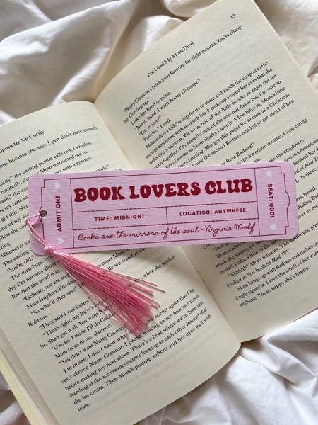 Book Lovers Club Bookmark | Feminist Bookmark | Bookmark Ticket | Cute Bookmark | Gift For Book Lover | Book Club | Female Book Club