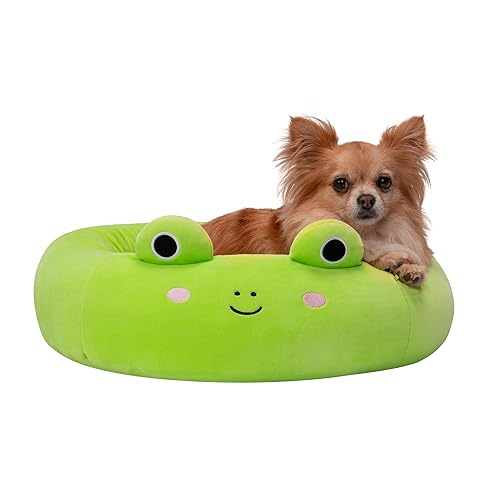Squishmallows Official 20-Inch Wendy Frog Pet Bed - Small Ultrasoft Official Plush Pet Bed,green