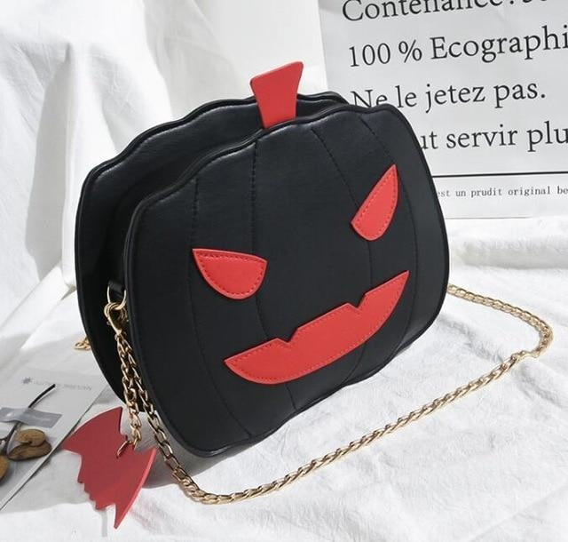 Spoopy Pumpkin Bag - Black