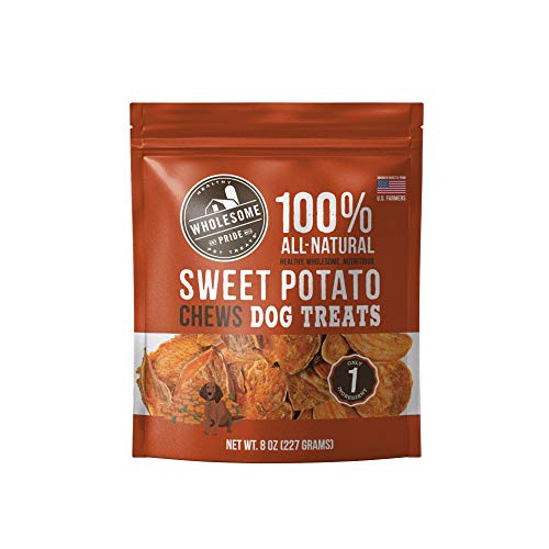 Wholesome Pride Sweet Potato Chews 100% All-Natural Single Ingredient, USA-Sourced Dog Treats, 8 oz - Sweet Potato Chews - 8 Ounce (Pack of 1)