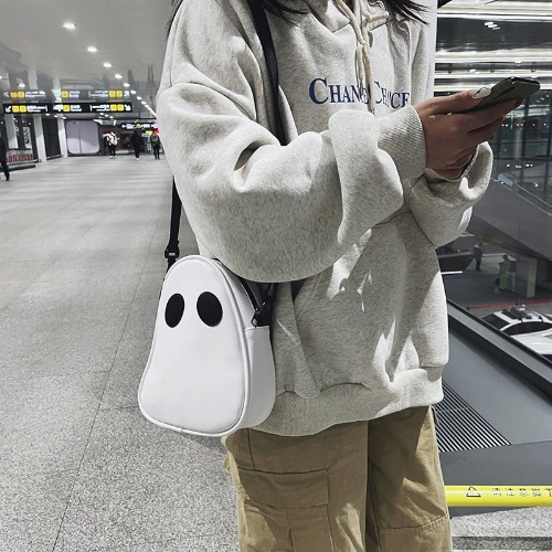 Ghost PU Shoulder Bag - Cool White