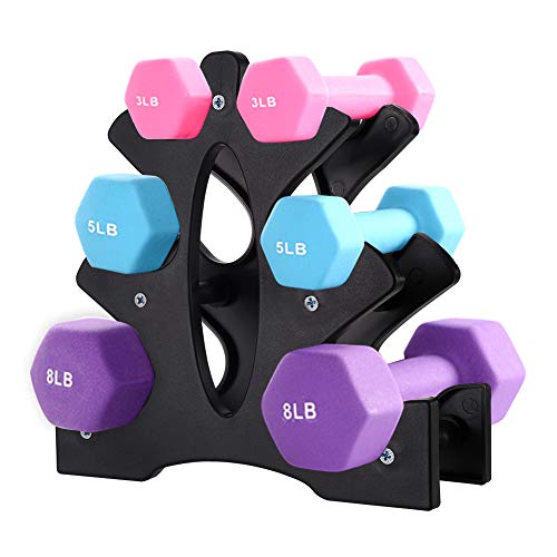AUXSOUL 1 Pack Dumbbell Rack Stand, 3 Tier Dumbbell Bracket Free Hand Weight Tower Stand for Home Gym Organization, Holds 3/5/8 LB (Weights Not Included)