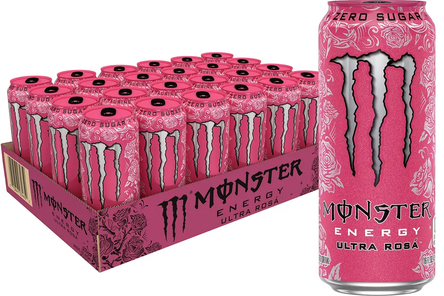 Monster Energy Ultra Rosa, Sugar Free Energy Drink, 16 Ounce (Pack of 24) - Ultra Rosa 16 Ounce (Pack of 24)
