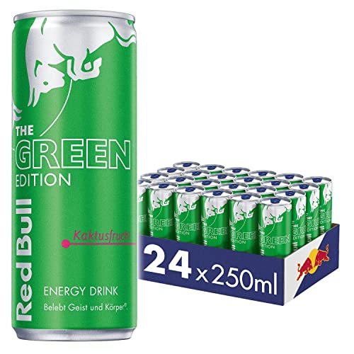 Red Bull Energy Drink Green Edition - 24er Palette Dosen - Getränke mit Kaktusfrucht-Geschmack, EINWEG (24 x 250 ml)