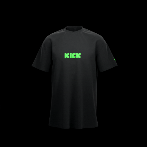 KICK_Black_Green_T-Shirt | Black / XL