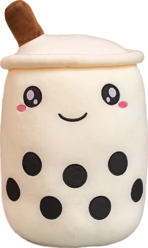 Boba Plushie XL 🧋 - Smiley (Cream) / 14″ / 35 cm