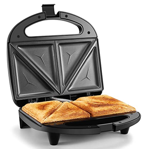OSTBA Sandwich Maker, Toaster and Electric Panini Press with Non-stick plates, LED Indicator Lights, Cool Touch Handle, Black - Sandwich Maker