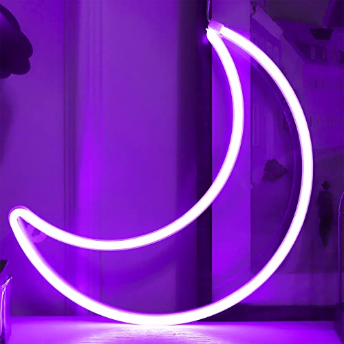 LED Cool Purple Moon Neon Light