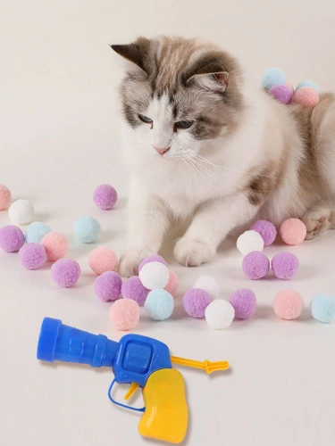 1set Cat Toy Plush Ball Shooter Cat Ball Launcher For Pet Playing | SHEIN EUR