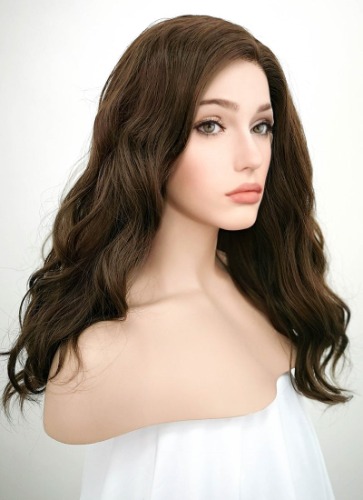 Dark Brown Wavy Lace Front Synthetic Wig LF1265 | Dark Brown