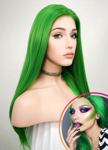 Straight Green Lace Front Synthetic Wig LF031 | Green