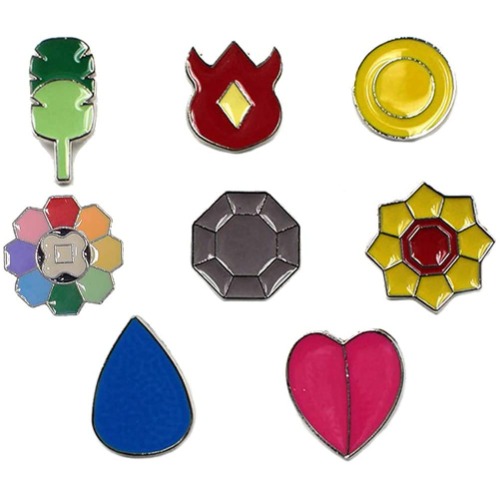 vivianan Pocket Monster Generation 1-6 Gym Badge Collection Box Game Collection Badges Set of 8PCS Gift for Boy and Girls (A)