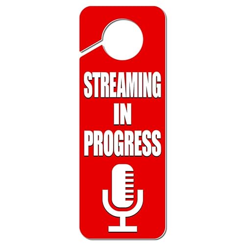 GRAPHICS & MORE Streaming in Progress Microphone Plastic Door Knob Hanger Sign