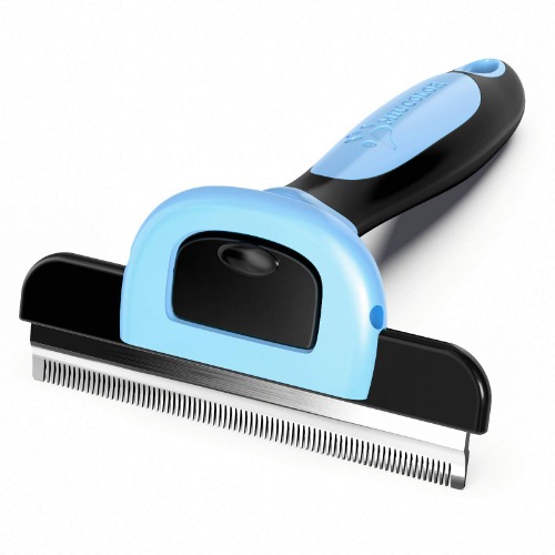 MIU COLOR Pet Grooming Brush, Deshedding Tool for Dogs & Cats, Effectively Reduces Shedding by up to 95% for Short Medium and Long Pet Hair - Short and Medium Hair Blue