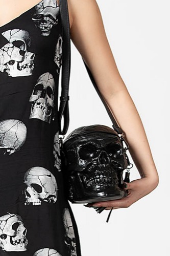 Grave Digger Skull Handbag [B] | One Size / Black / 100% PU