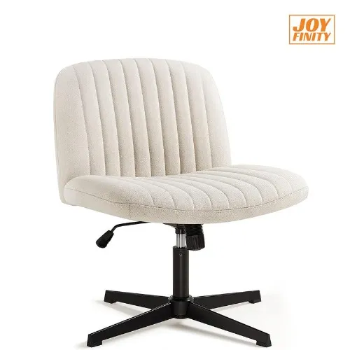 Joyfinity Home Criss Cross Chair Plus Size Criss Office Chair Sit Cross-legged No Wheels Armless Swivel Home Modern Home Office Desk Chair Swivel Adjustable Fabric Vanity Chair