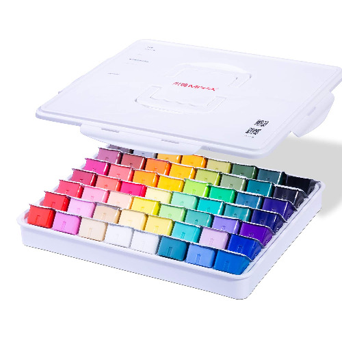 Miya Gouache Paint Set, 56 Colors x 30ml Unique Jelly Cup Design in a Carrying Case Perfect for Artists, Students, Gouache Opaque Watercolor Painting - 