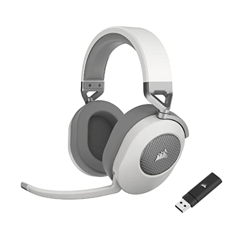 Corsair HS65 Wireless Multiplatform Gaming Headset with Bluetooth - Dolby Audio 7.1 - Omni-Directional Microphone - iCUE Compatible - PC, Mac, PS5, PS4, Mobile - White - HS65 WIRELESS with Bluetooth - White