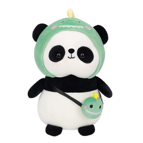 Seyomi Cute Panda Dinosaur Plush Stuffed Animal Panda Plushies with Dinosaur Outfit，Gifts for Kids（11.8 inches） - Dinosaur - 11.8"