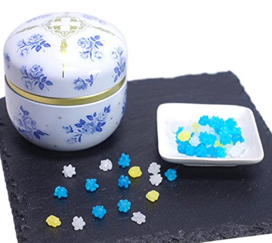 Mayca Moon KONPEITO Blue Bell Rose can Crystal type Konpeito 100g