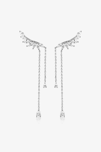 Platinum-Plated Crawl Earrings - Silver / One Size