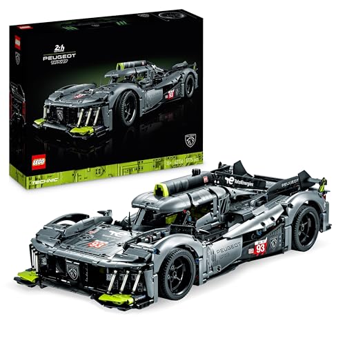 LEGO 42156 Technic PEUGEOT 9X8 24H Le Mans Hybrid Hypercar, Iconic Racing Car Model Kit For Adults to Build, 1:10 Scale, Collectible Advanced Motorsport Set - Single