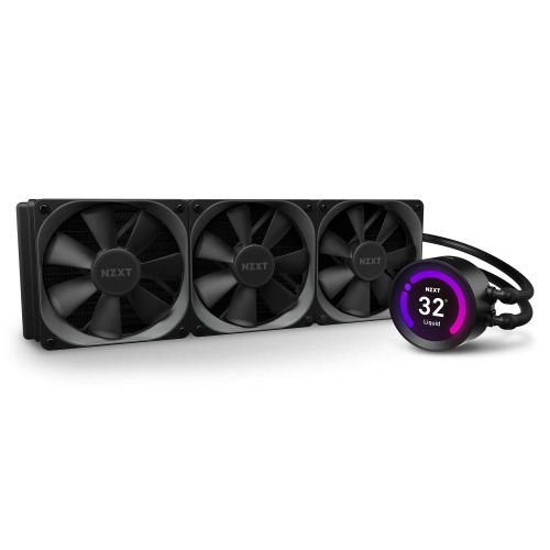 NZXT Kraken Z73 360mm - RL-KRZ73-01 - AIO RGB CPU Liquid Cooler - Customizable LCD Display - Improved Pump - Powered by CAM V4 - RGB Connector - Aer P 120mm Radiator Fans (3 Included) ,Black - Black Kraken Z Z73 360mm Cooler