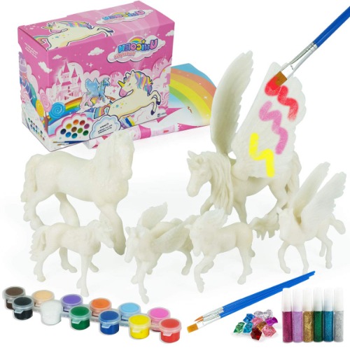 DIY Painting Unicorn Kit Arts and Crafts Set for Kids or Girls Decorate and Drawing 3D Toys for Children Gift(6 Unicorns) - Unicorn $64.43