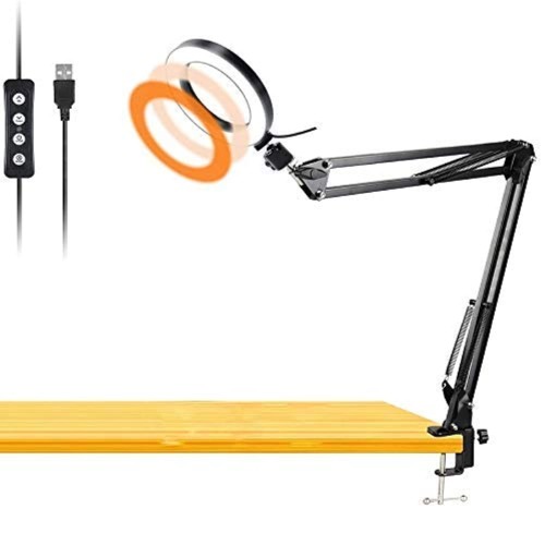 Desk Ring Light with Swivel Clamp Arm
