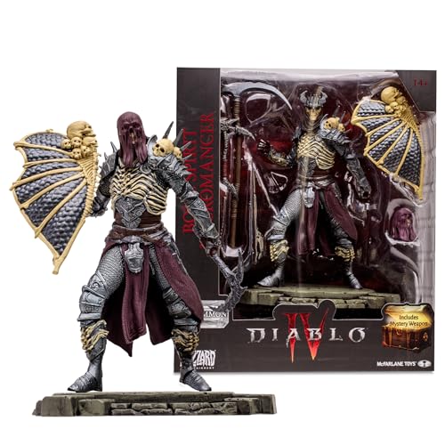McFarlane Toys Diablo IV Bone Spirit Necromancer 1:12 Scale Posed Figure with Interchangeable Head, 2 Weapons, Shield, Display Base, and Mystery Weapon - Summon Vengeful Hordes - Bone Spirit Necromancer (Common)