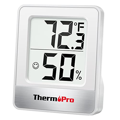 ThermoPro TP49W Hygrometer Indoor Thermometer with Large Digital View Humidity Meter with Temperature and Humidity Sensor Room Thermometer for Baby Humidity Monitor for Greenhouse Cellar Garage - 1 - White