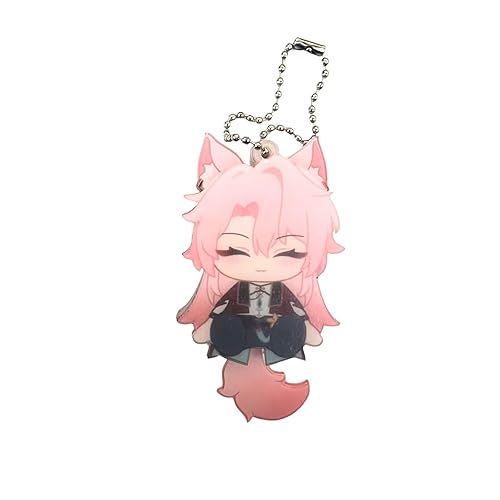 Honkai Star Rail Anime Character Keychain - Acrylic, Moveable Tail & Ears,Durable & Lightweight Anime Keychains - Keychain-h003