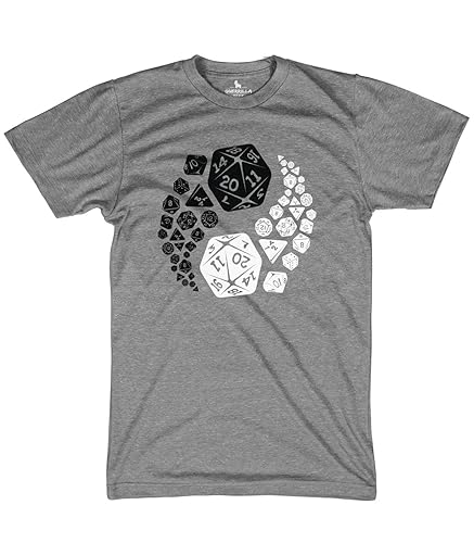 Dungeons and dragons yin yang shirt good and evil dnd tshirts - 3X-Large - Gray