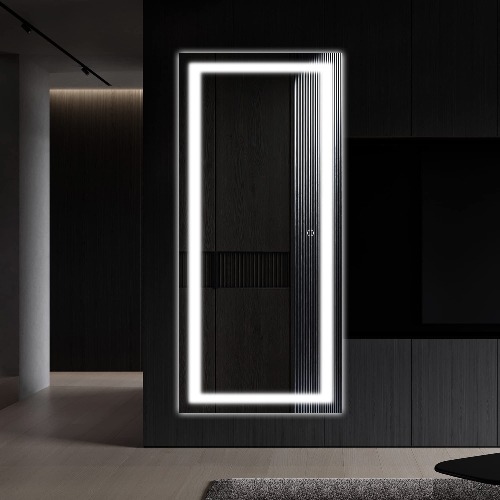 TokeShimi 48x22 LED Mirror Full Length Mirror with Lights Wall Mounted Dressing Mirror Dimmable Full Length Wall Mirror for Bathroom/Bedroom/Living Room Dimmer Touch Switch Waterproof…