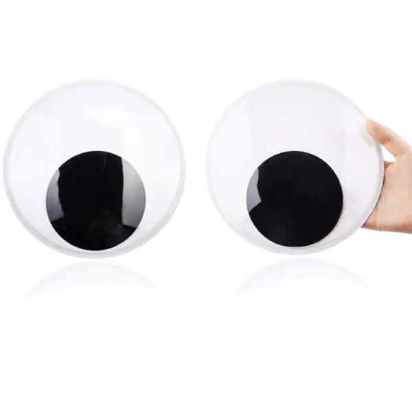 DIYASY 7.5 Inches Giant Googly Eyes, 2 Pcs Large Wiggle Eyes Self Adhesive for DIY Craft Decorations and Christmas Ornaments. - 7.5 Inch 2 pcs